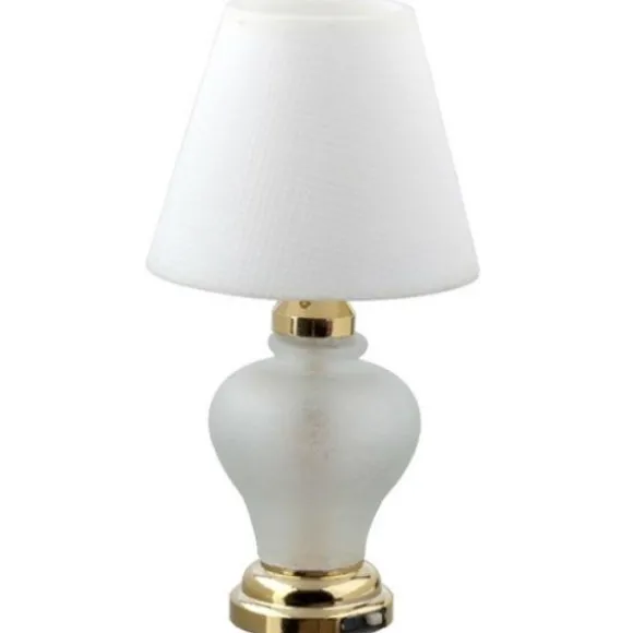 Battery-Operated White Dollhouse Miniature Table Lamp