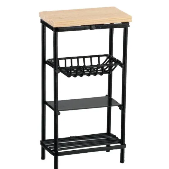 Black Dollhouse Miniature Utility Rack
