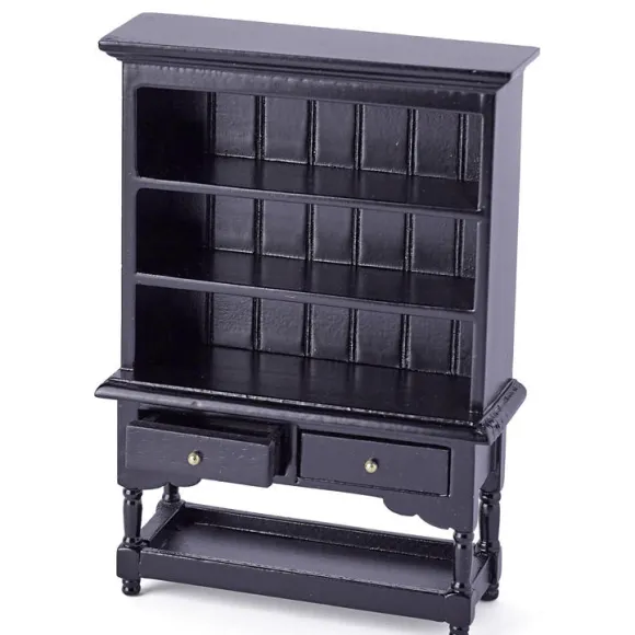 Black Dollhouse Miniature Hutch