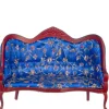 Blue Dollhouse Miniature Victorian Settee