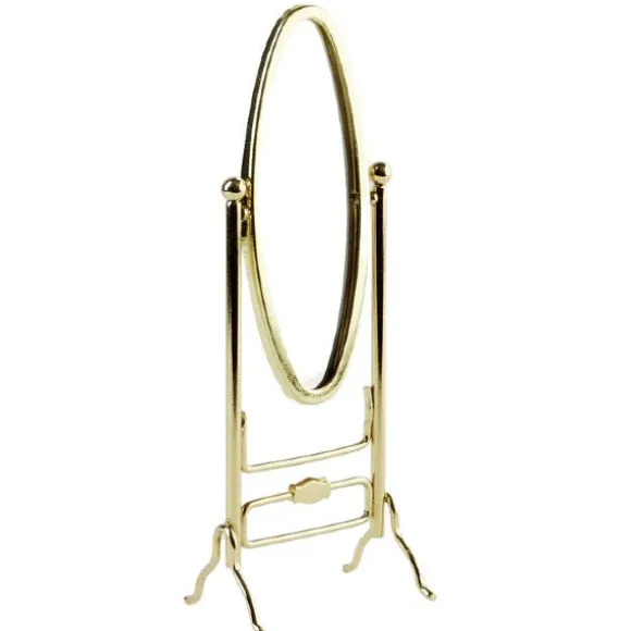 Brass Dollhouse Miniature Cheval Mirror