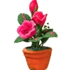 Bright Pink Dollhouse Miniature Roses in a Pot