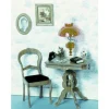 Chrysnbon Dollhouse Miniature Victorian Table Chair Set Kit