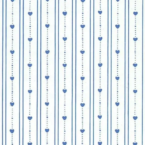 Dark Blue Heart Dollhouse Wallpaper