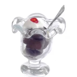 Dollhouse Miniature Chocolate Ice Cream Sundae