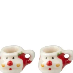 2 Dollhouse Miniature Christmas Mugs