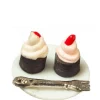 2 Dollhouse Miniature Cupcakes on a Plate