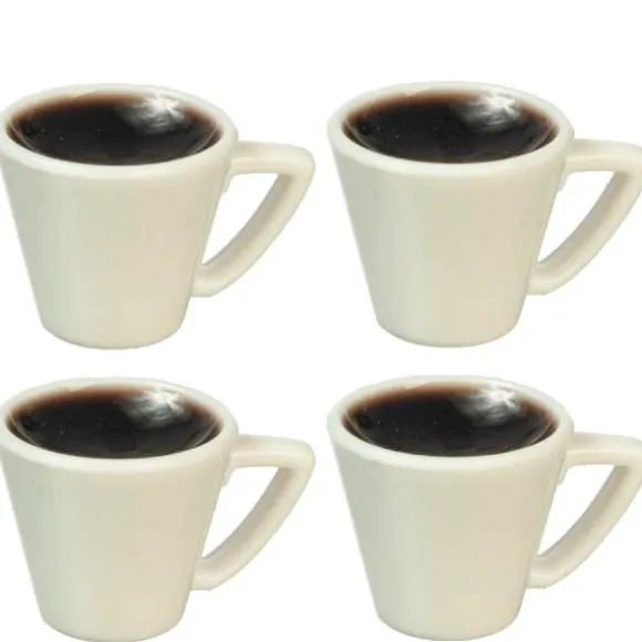 4 Dollhouse Miniature Espresso Coffees