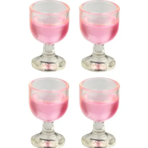 Dollhouse Miniature Glasses of Rose Wine