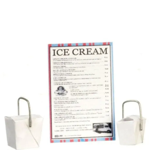 Dollhouse Miniature Ice Cream Takeout Set