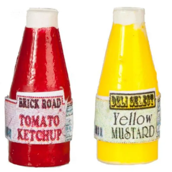 Dollhouse Miniature Ketchup & Mustard