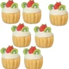 7 Dollhouse Miniature Kiwi Strawberry Cupcakes