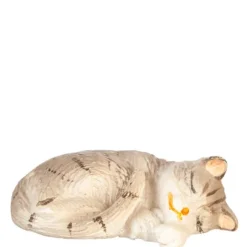 Dollhouse Miniature Laying Gray Cat