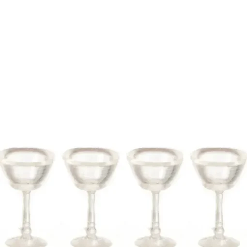 4 Dollhouse Miniature Martini Glasses