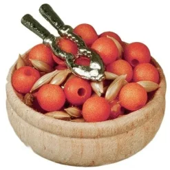 Dollhouse Miniature Nuts with Nutcracker