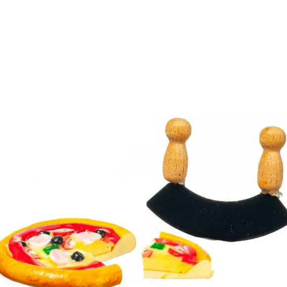 Dollhouse Miniature Pizza With Cutter