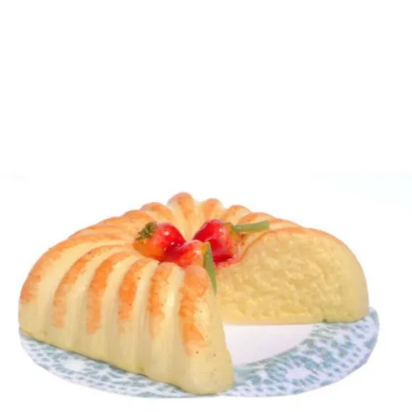 Dollhouse Miniature Pound Cake with Strawberries
