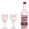 Dollhouse Miniature Rose Wine with Two Glasses