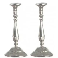 Dollhouse Miniature Silver Candlesticks