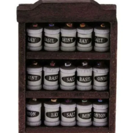 Dollhouse Miniature Spice Rack with Spices