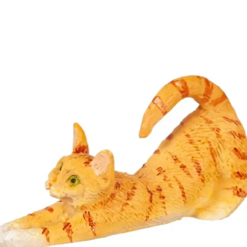 Dollhouse Miniature Stretching Orange Cat