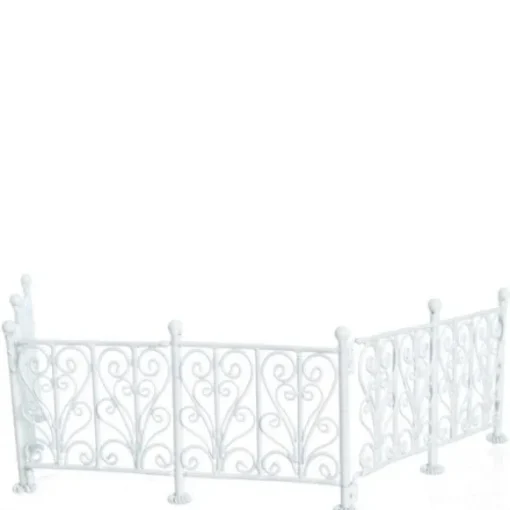Dollhouse Miniature White Wrought Iron Fence
