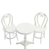 Dollhouse Miniature White Café Table & Chairs Set