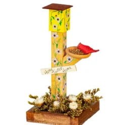 Dollhouse Miniature Yellow Floral Bird House