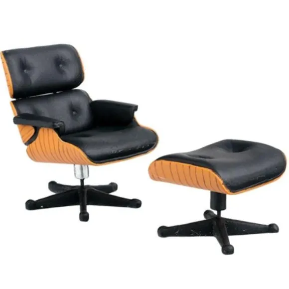 Eames Dollhouse Miniature Lounge Chair & Ottoman