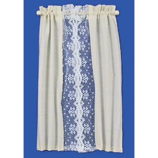 Ecru & White Lace Dollhouse Curtains