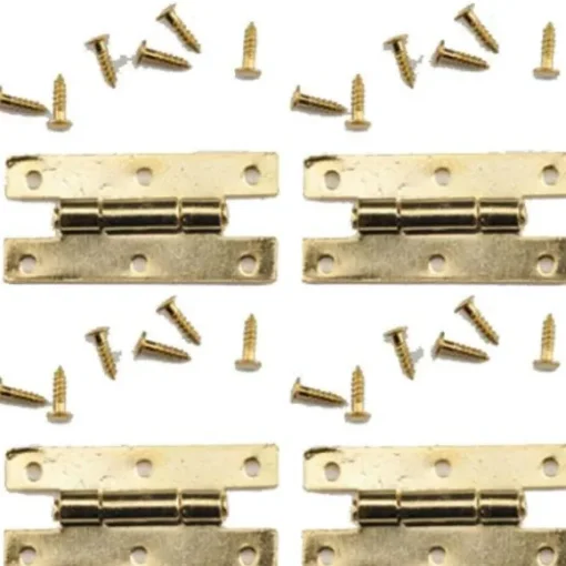 Gold Dollhouse Miniature H-Hinges with Nails