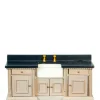 Gray & Black Dollhouse Miniature Sink & Counter