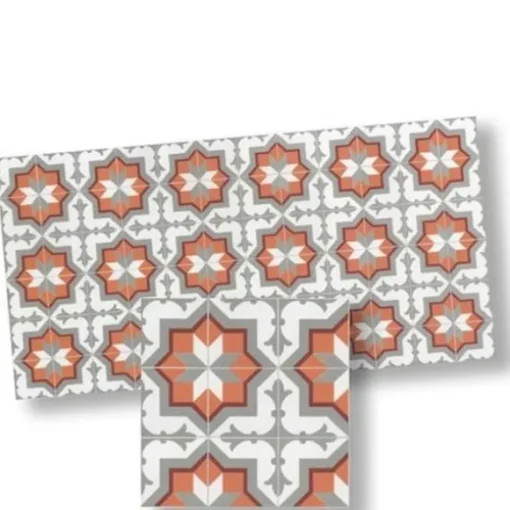 Gray & Terra Cotta Mosaic Dollhouse Floor Tile