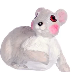 Gray Dollhouse Miniature Rabbit