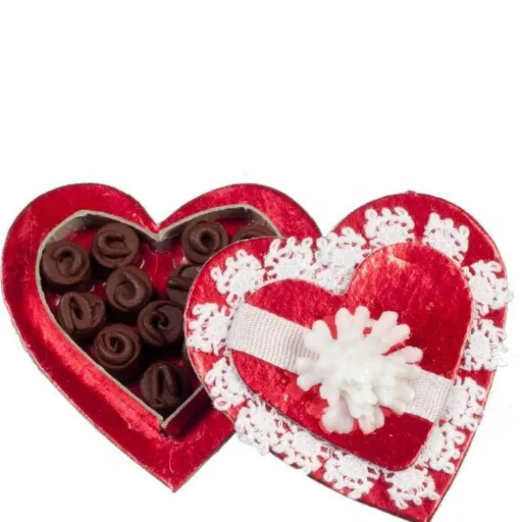 Heart-Shaped Dollhouse Miniature Box with Chocolates