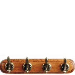 4-Hook Dollhouse Miniature Coat Rack