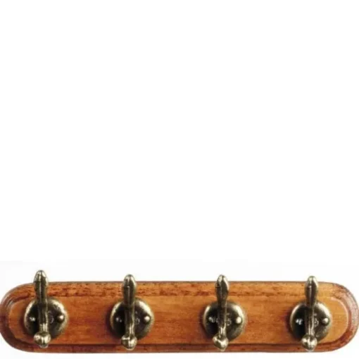 4-Hook Dollhouse Miniature Coat Rack