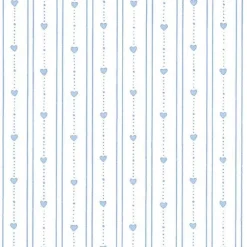 Light Blue Hearts Dollhouse Wallpaper