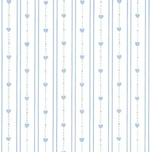 Light Blue Hearts Dollhouse Wallpaper