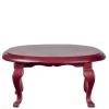 Mahogany Dollhouse Miniature Oval Coffee Table