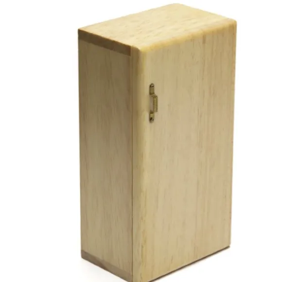 Modern Oak Dollhouse Miniature Refrigerator