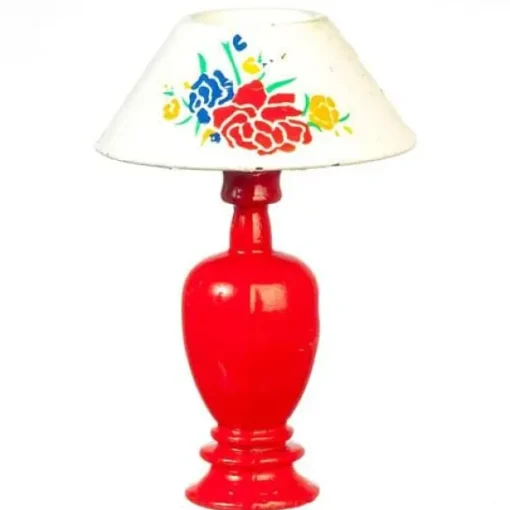 Nonworking Red Dollhouse Miniature Lamp