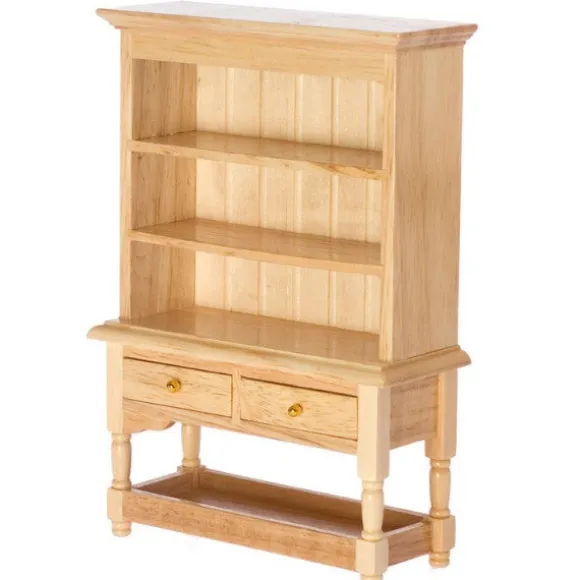 Oak Dollhouse Miniature Hutch
