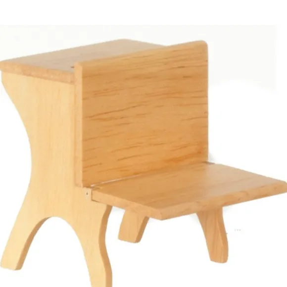 Oak Dollhouse Miniature School Desk & Chair