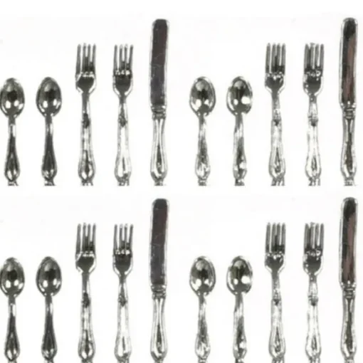 20-Piece Dollhouse Miniature Silverware Set