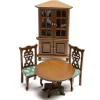 4-Piece Walnut Dollhouse Miniature Dining Set