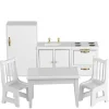 6-Piece White Dollhouse Miniature Kitchen Set