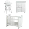 3-Piece White Dollhouse Miniature Nursery Set