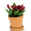 Red & Black Dollhouse Miniature Petunias in a Pot
