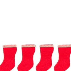 4 Red Dollhouse Miniature Stockings